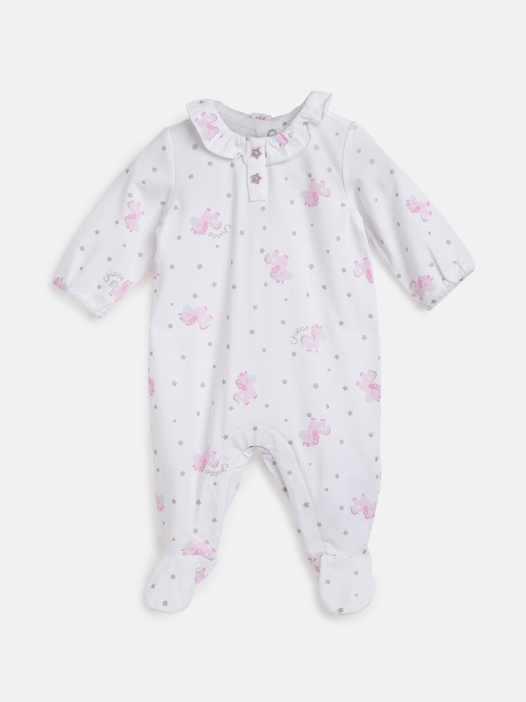 

Chicco Infant Girls Graphic Printed Sleepsuit, Beige