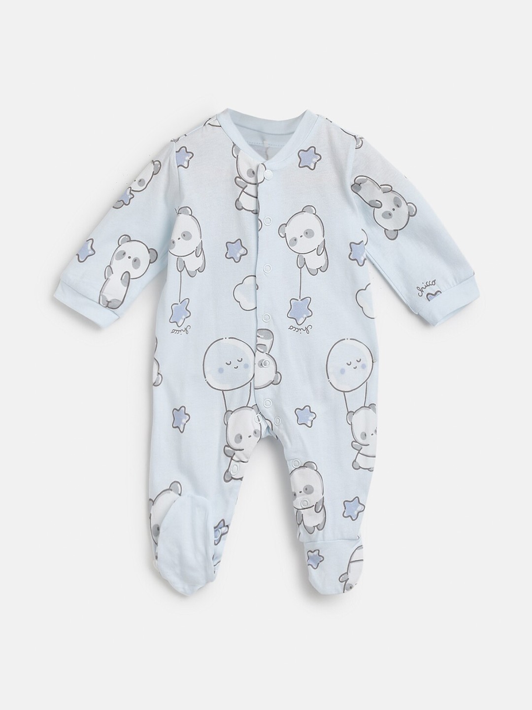 

Chicco Infant Boys Printed Pure-Cotton Sleepsuit, Blue