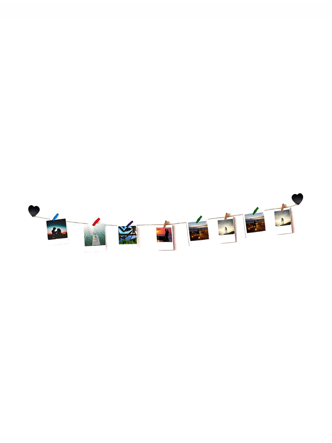 

VAH Kya Bat Hai !! Black Heart wooden Hanging Photo Display Frame Collage with Wood Clips