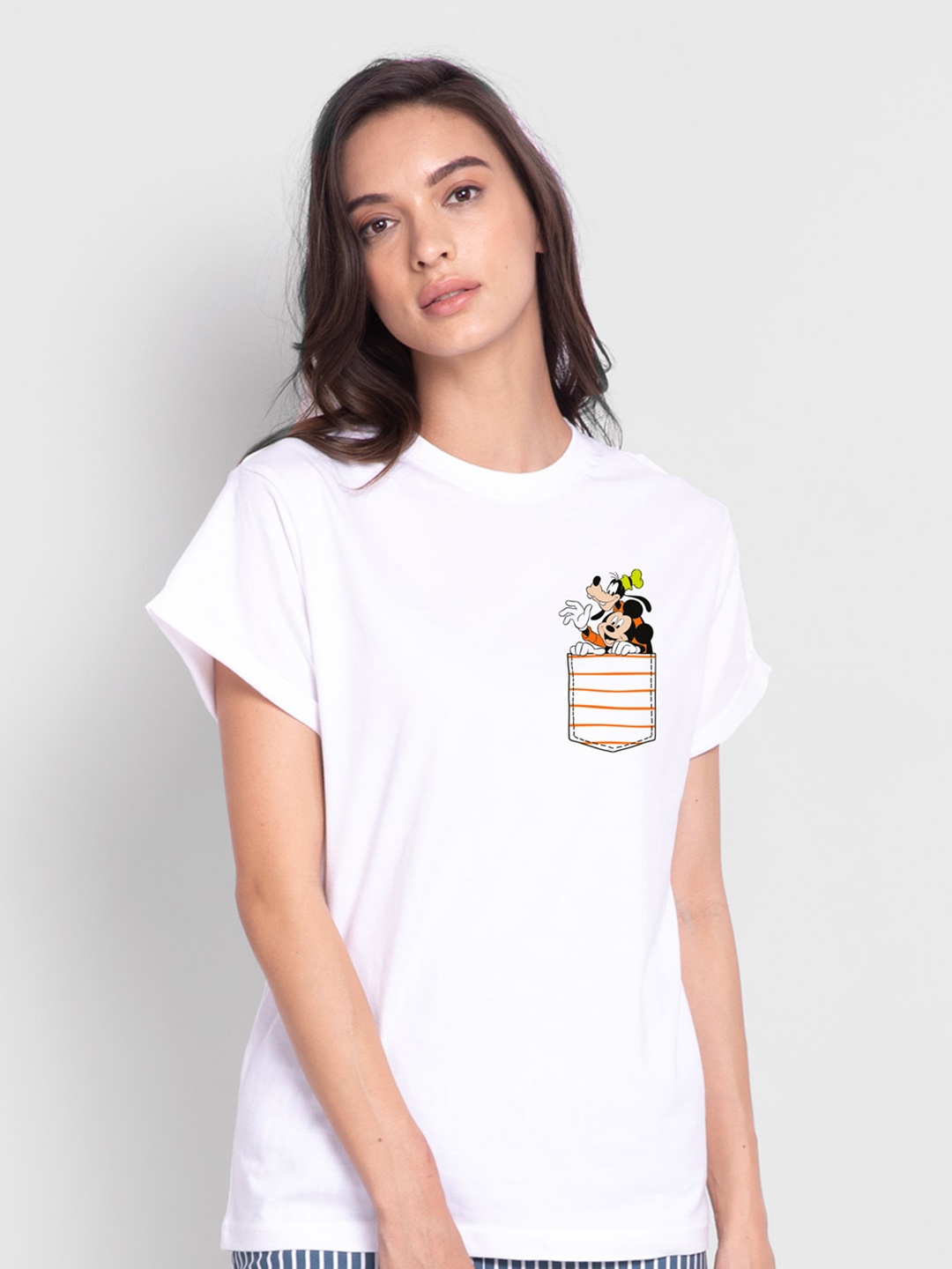 

Bewakoof Cotton Round Neck Relaxed Fit Casual T-shirt, White