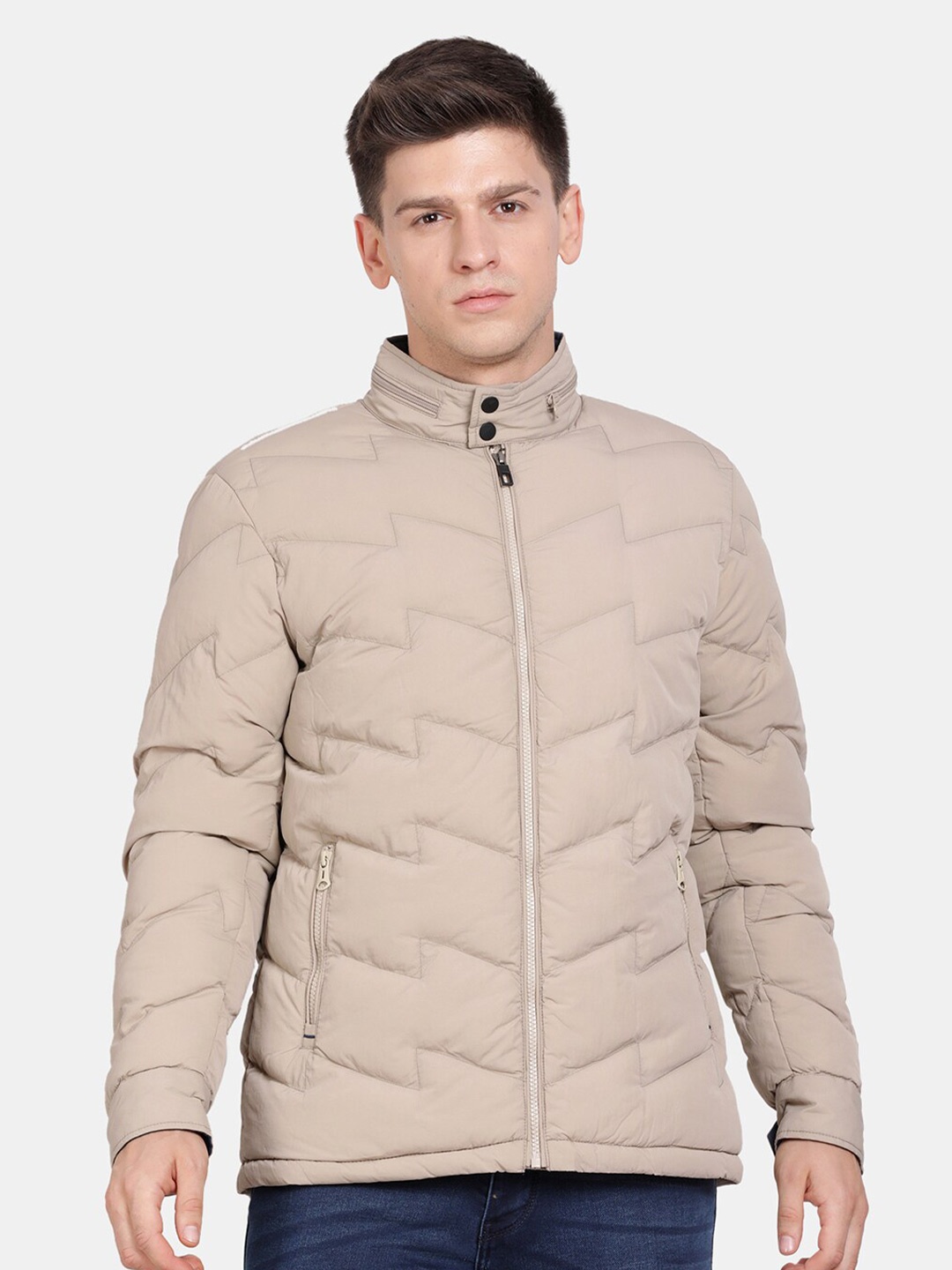 

t-base Mock Collar Insulator Padded Jacket, Beige