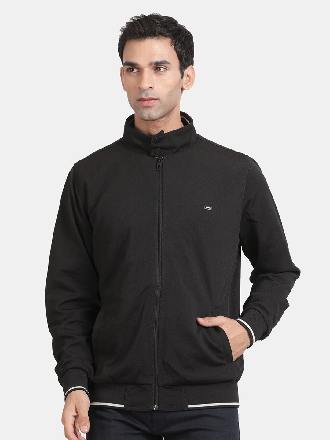 

t-base Mock Collar Insulator Bomber Jacket, Black
