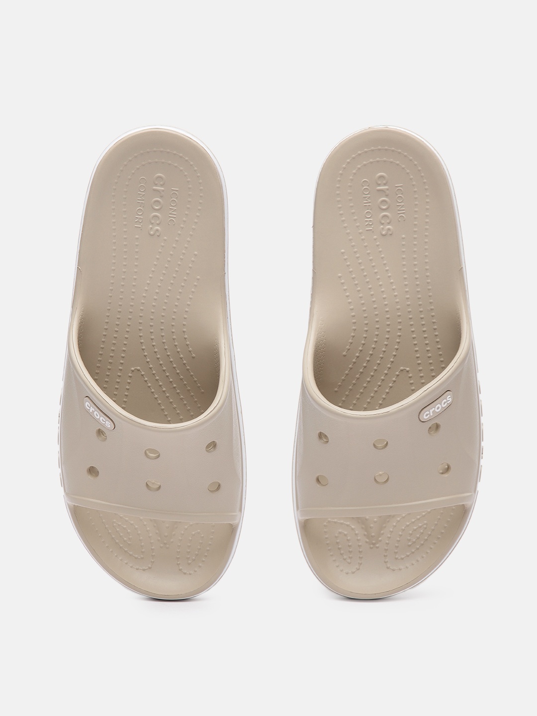 

Crocs Unisex Bayaband Sliders, Beige