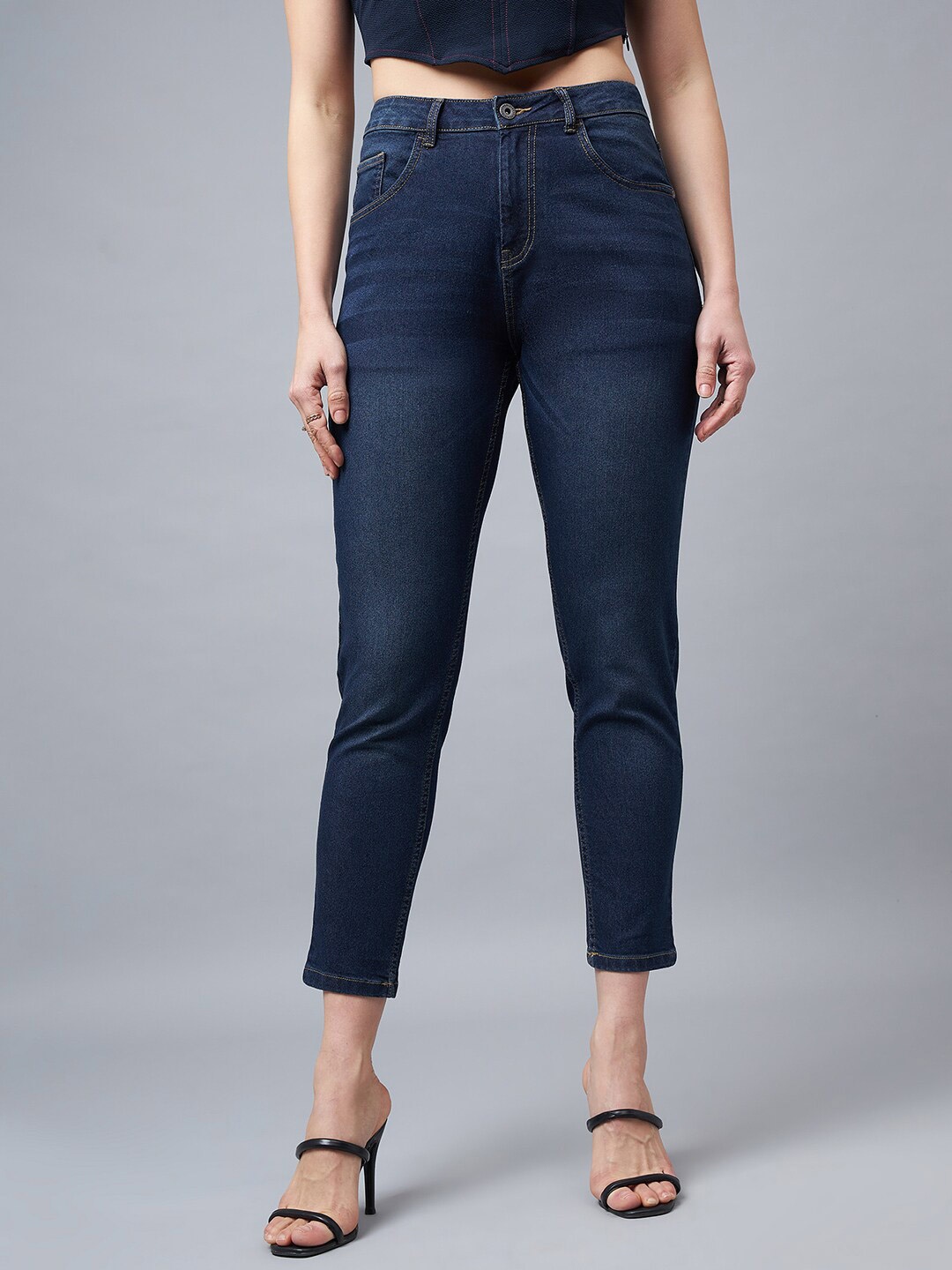

Chemistry Women Comfort Boyfriend Fit High-Rise Light Fade Stretchable Jeans, Blue