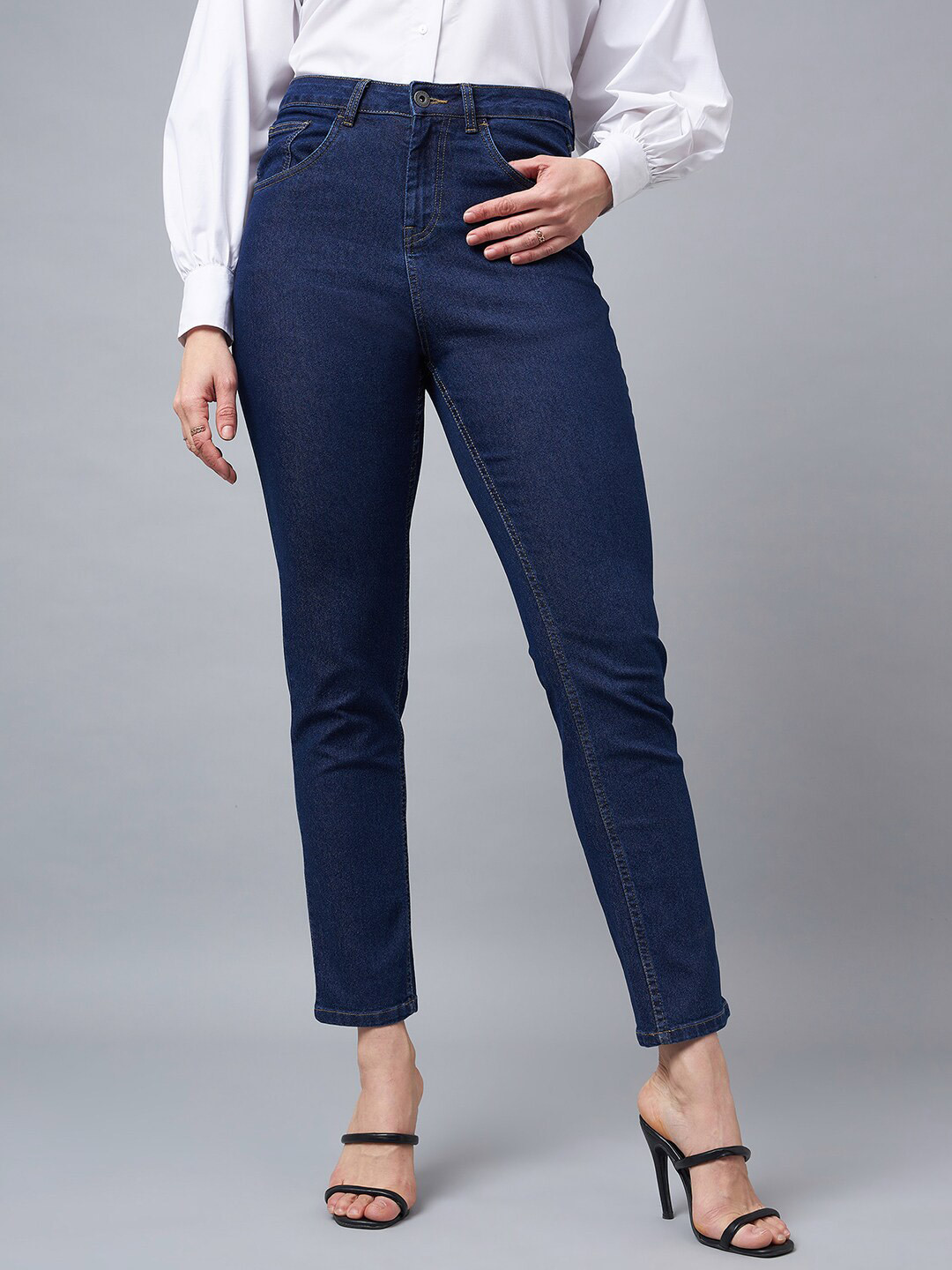 

Chemistry Women Comfort Boyfriend Fit High-Rise Stretchable Jeans, Blue