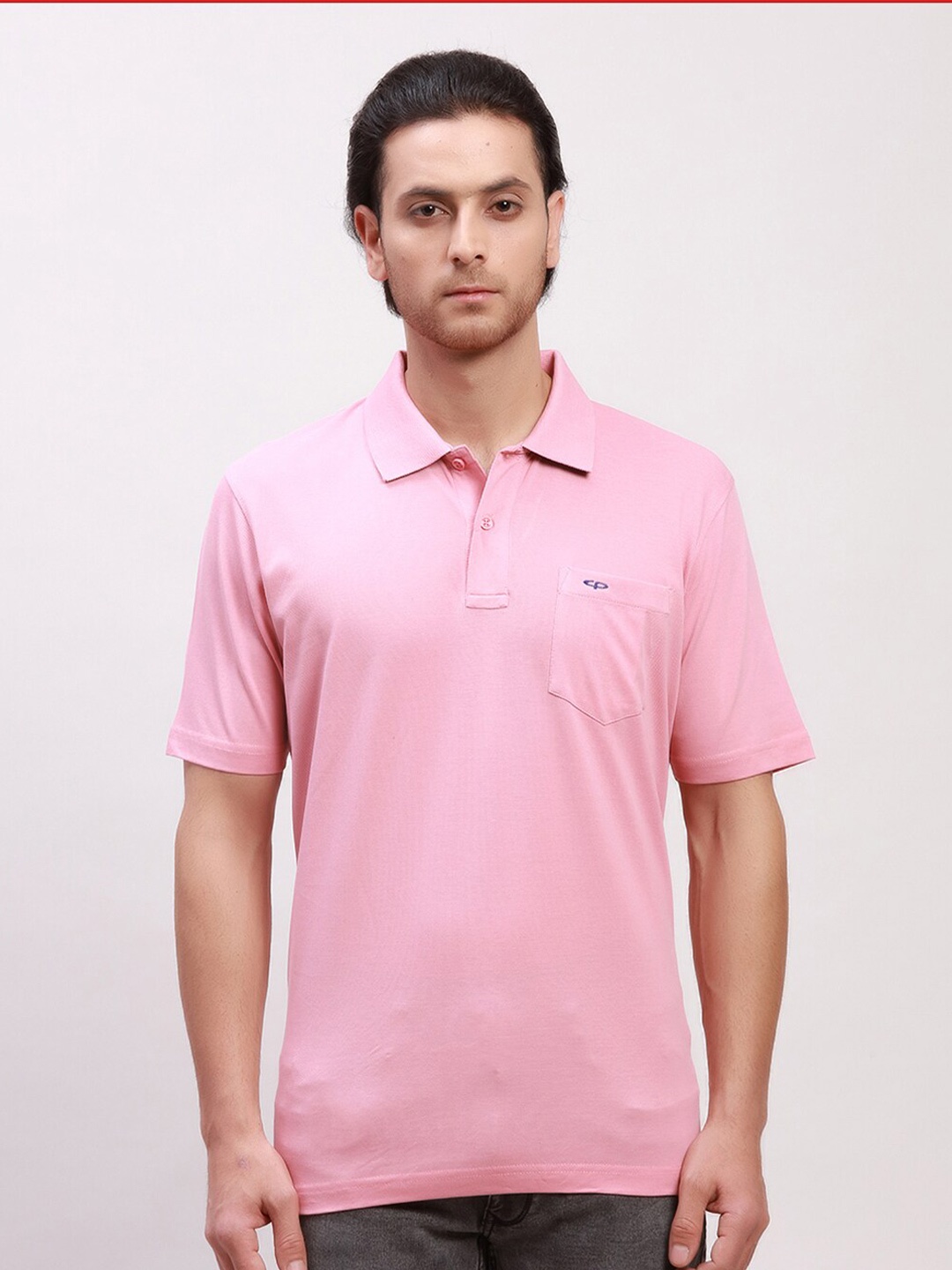 ColorPlus Polo Collar Pockets T-shirt, Red