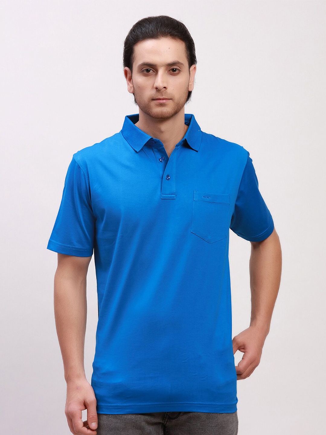 

ColorPlus Polo Collar Pockets T-shirt, Blue