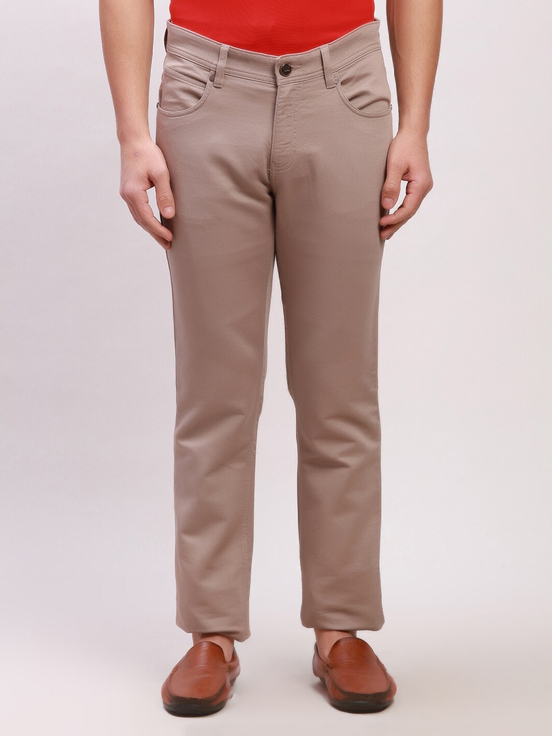 

ColorPlus Men Slim Fit Casual Trousers, Brown