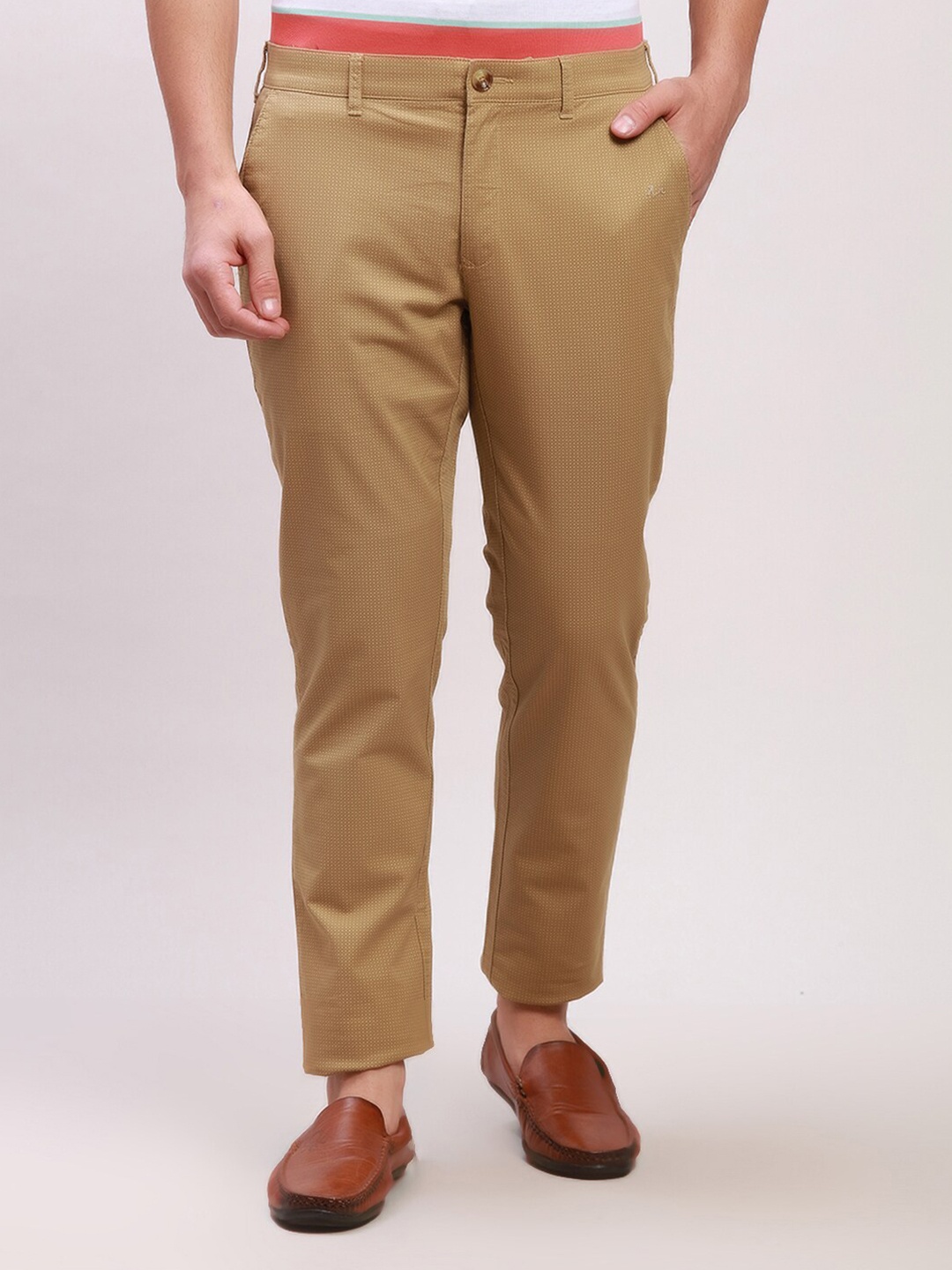 

ColorPlus Men Slim Fit Mid-Rise Chinos, Khaki