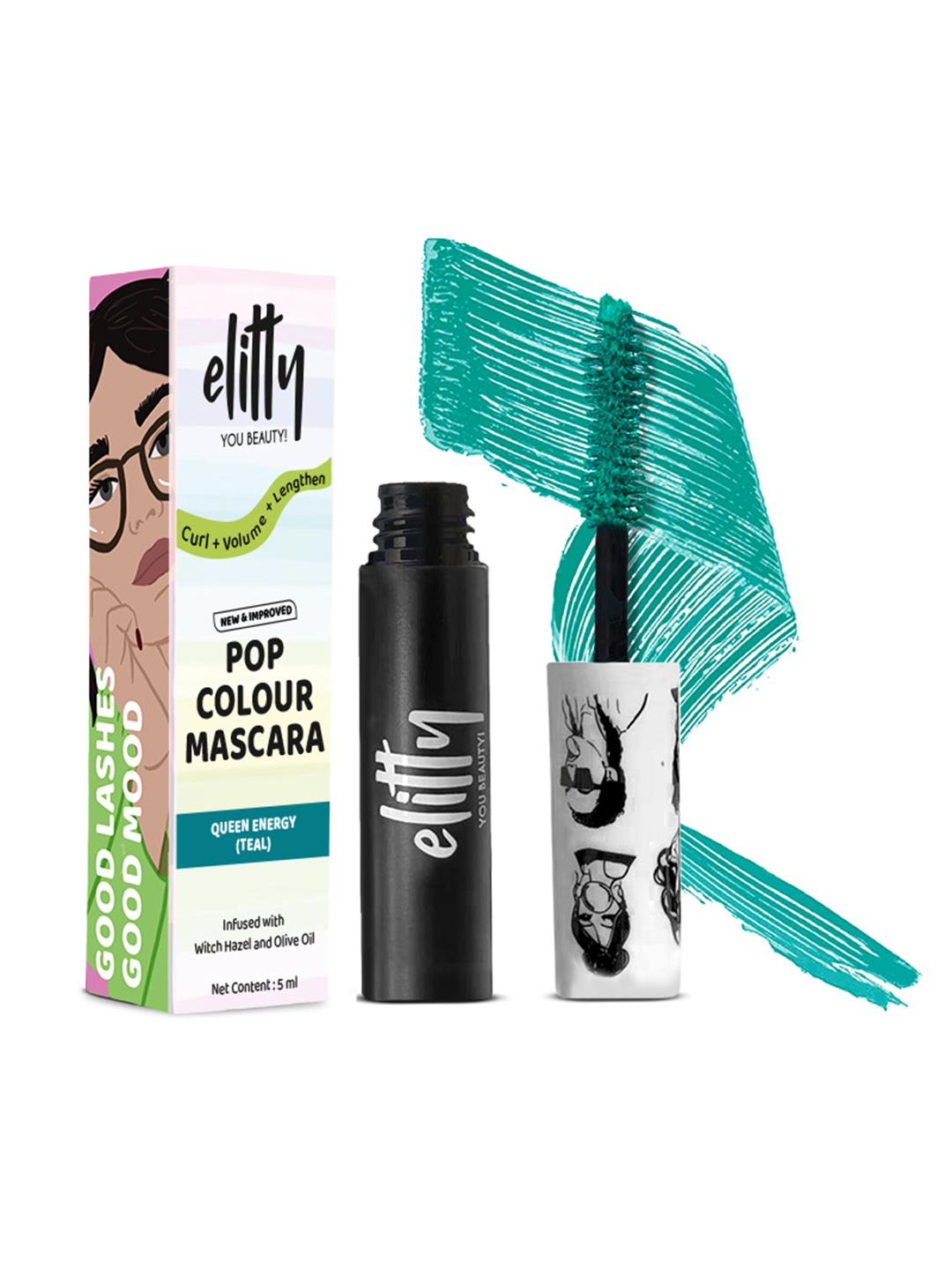 

Elitty Eye Gotta Feeling Pop Lush Lashes Mascara-5 gm, Turquoise blue