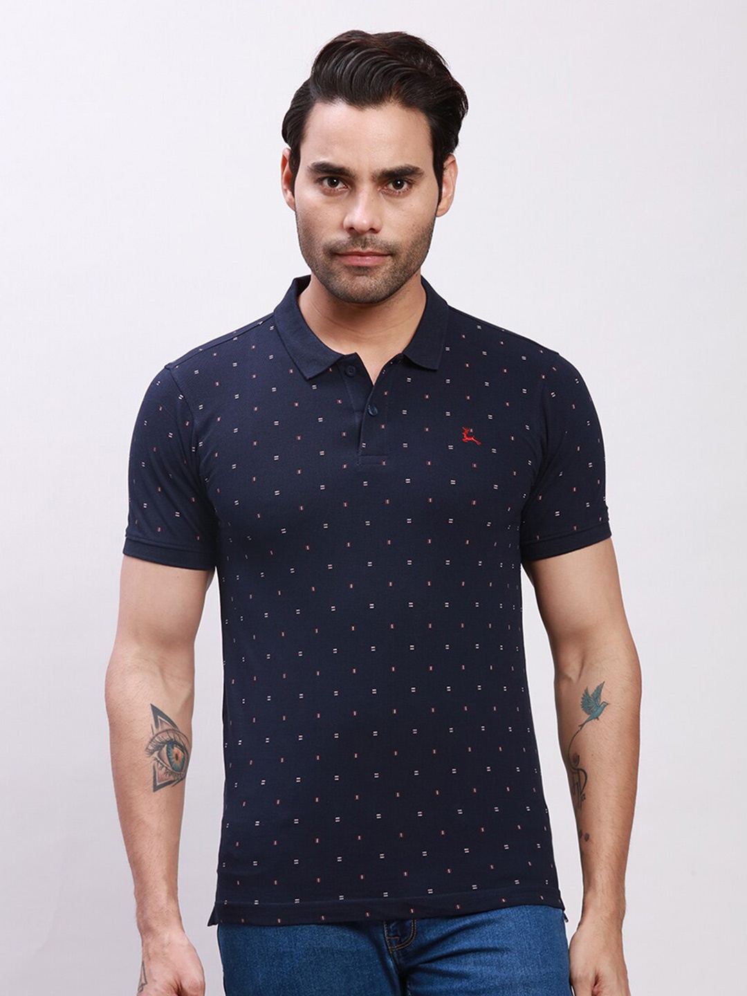 

Parx Printed Polo Collar Pockets T-shirt, Blue