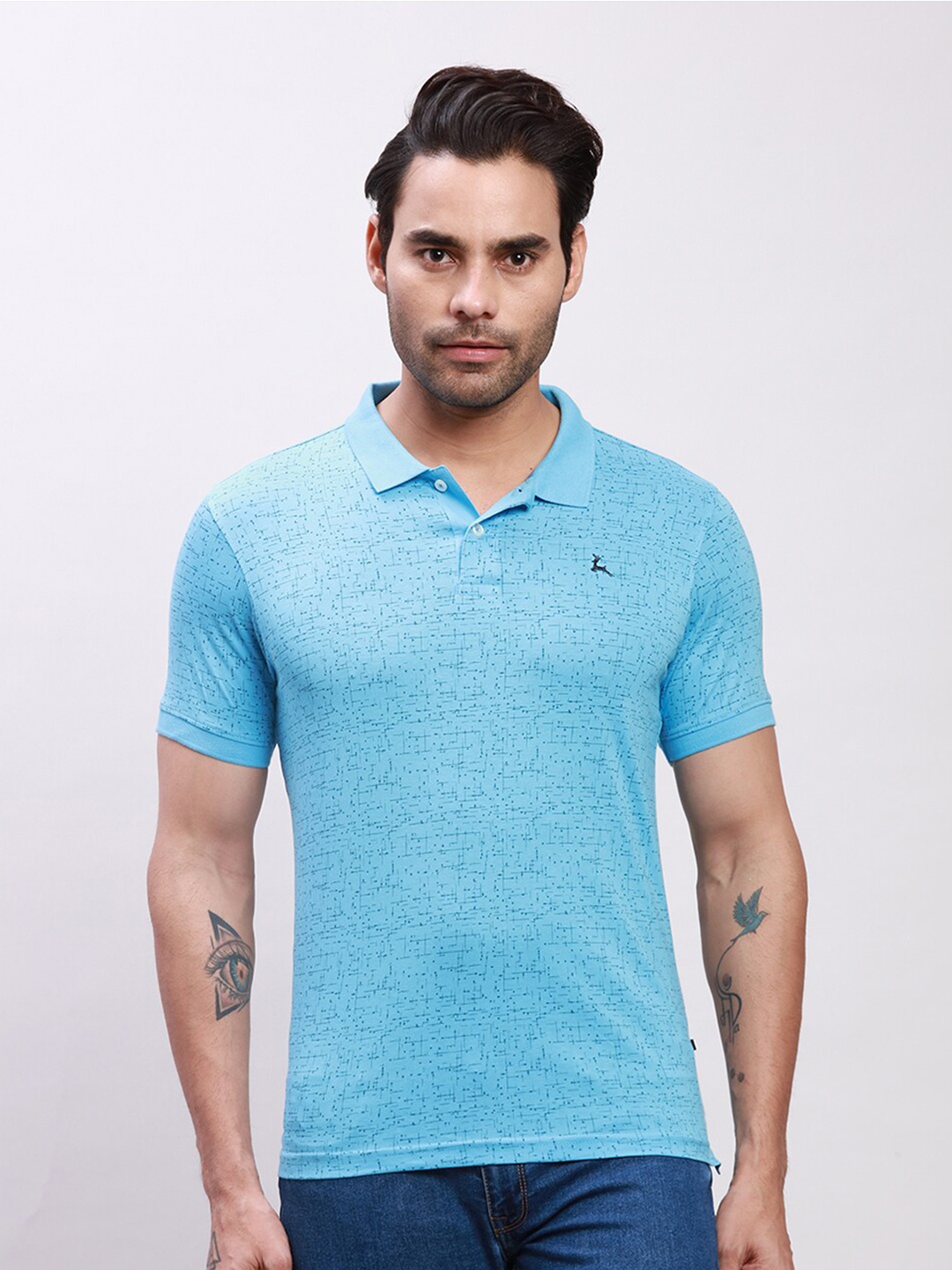 

Parx Printed Polo Collar Pockets Regular T-shirt, Blue