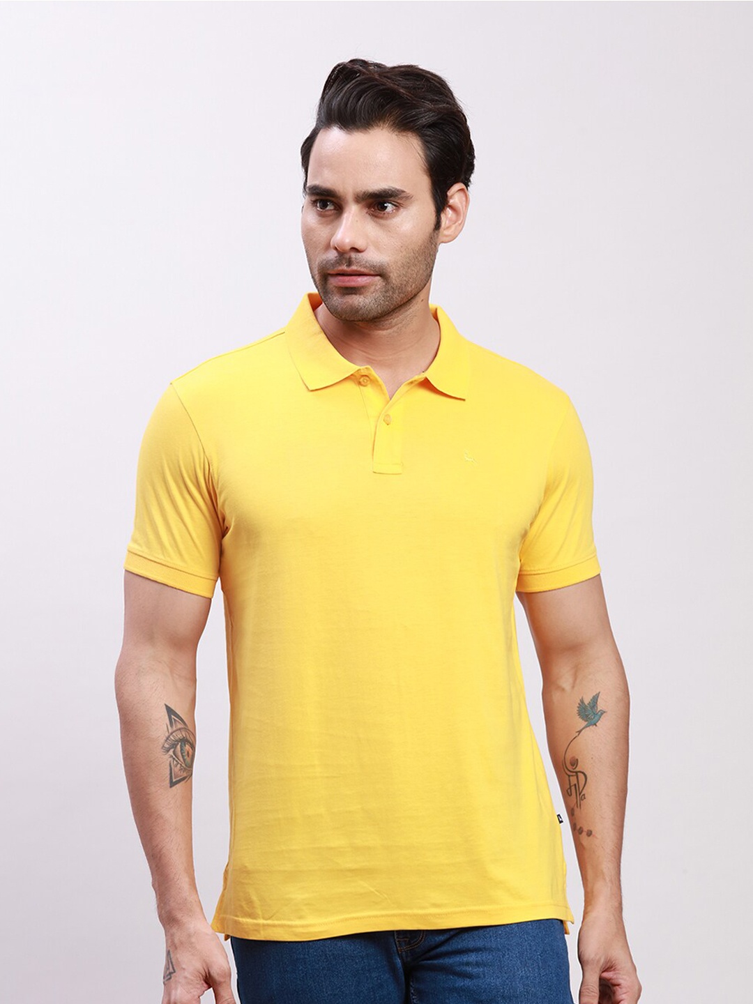 

Parx Polo Collar Applique Regular T-shirt, Yellow