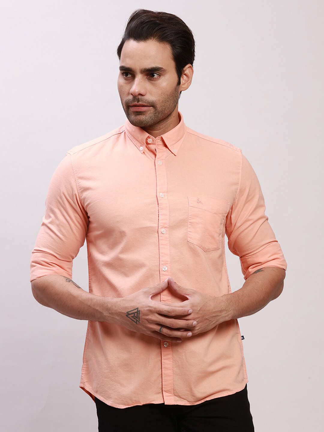 

Parx Slim Fit Cotton Formal Shirt, Orange
