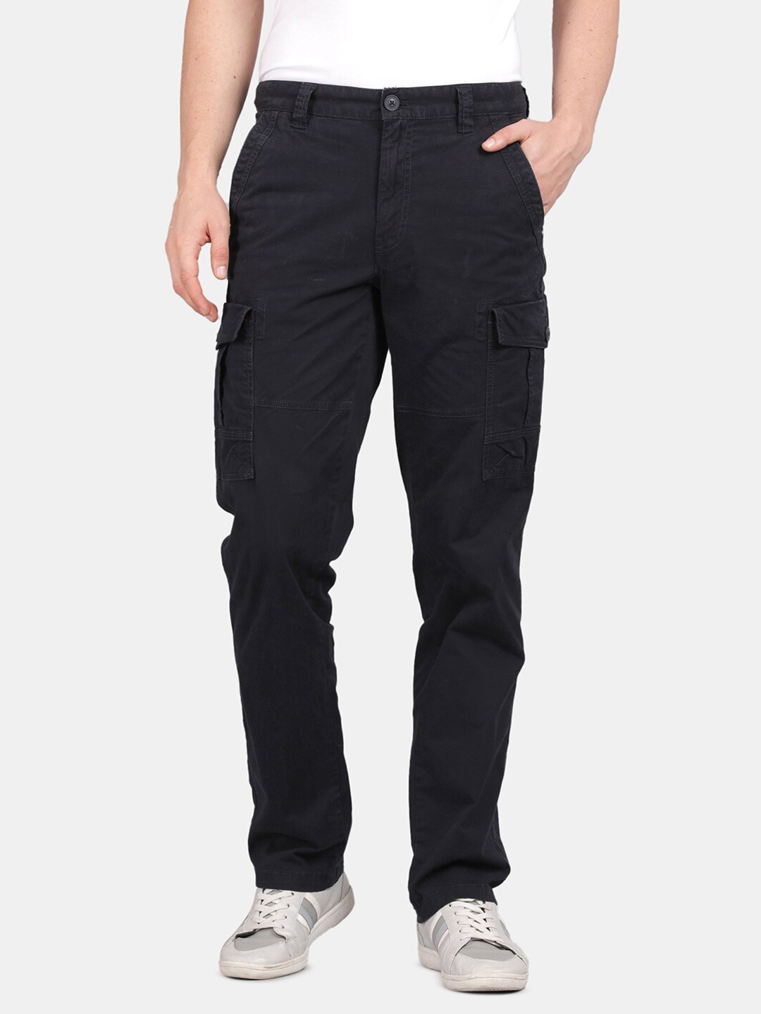 

t-base Men Mid Rise Cargos, Navy blue