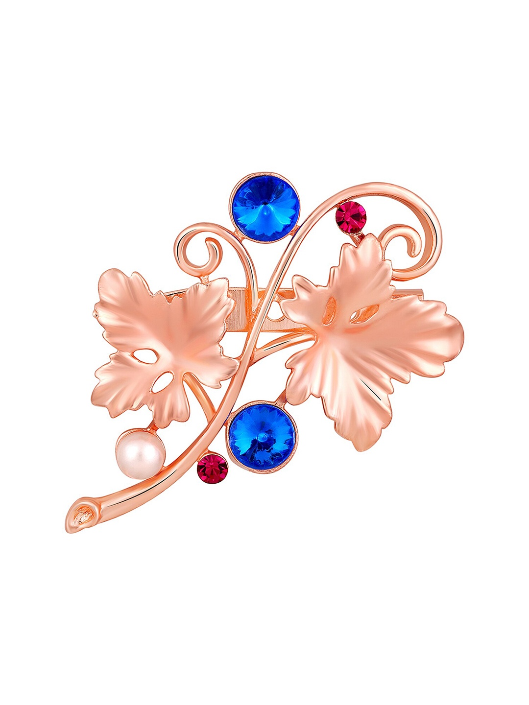 

Mahi Stone Studded Floral Shaped Studded Lapel Pin Brooch, Blue