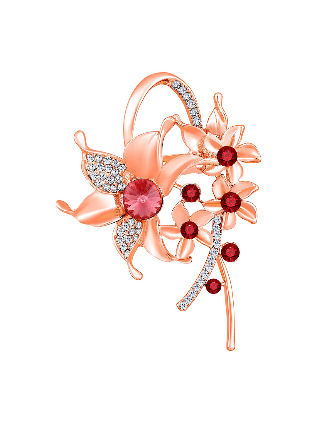 

Mahi Women Floral Shaped Studded Saree Pin, Pink