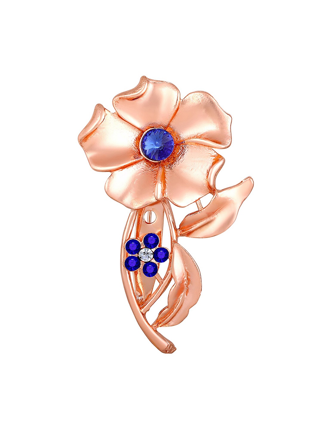 

Mahi Women Floral Shaped Studded Brooch, Blue