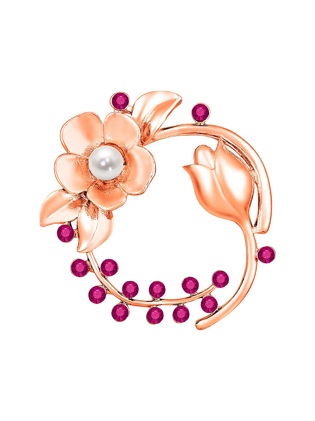 

Mahi Floral Shaped Studded Brooch, Pink