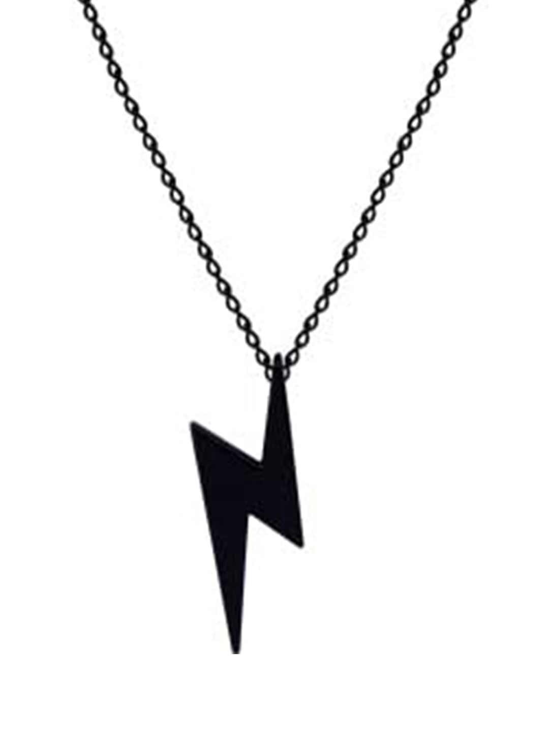 

Mahi Lightning Bolt Pendant & Chain, Black
