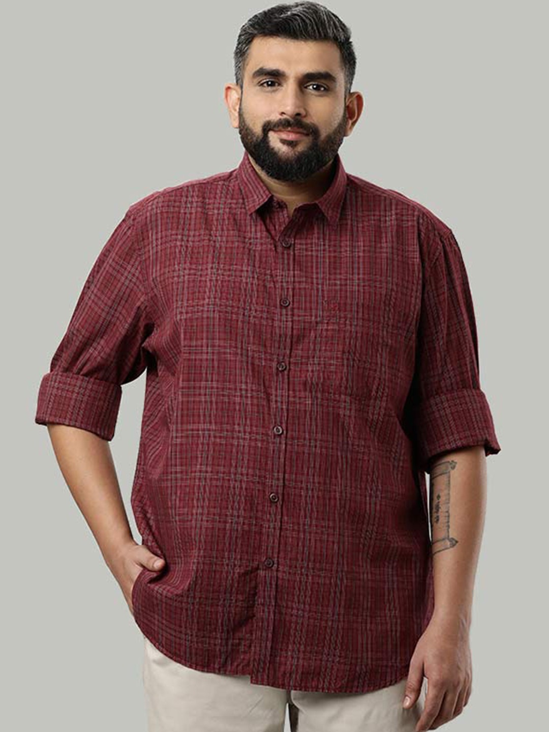 

Indian Terrain Men Maroon Slim Fit Casual Shirt