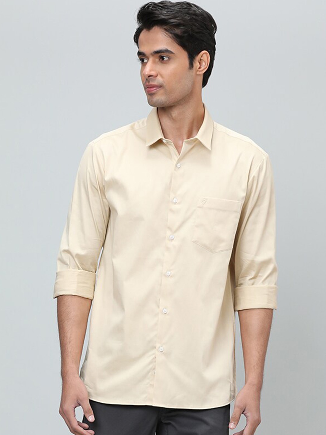 

Indian Terrain Tailored Fit Casual Spread Collar Shirt, Beige