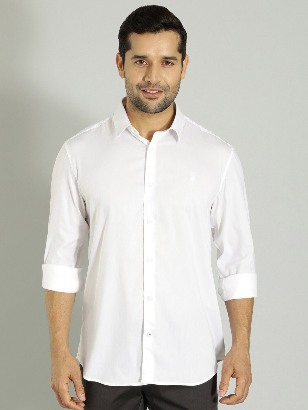 

Indian Terrain Slim Fit Opaque Casual Shirt, White