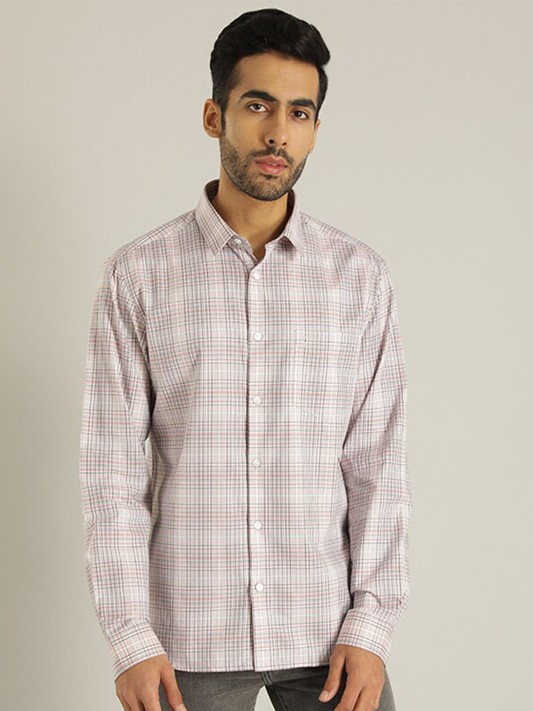 

Indian Terrain Men Pink Slim Fit Casual Shirt