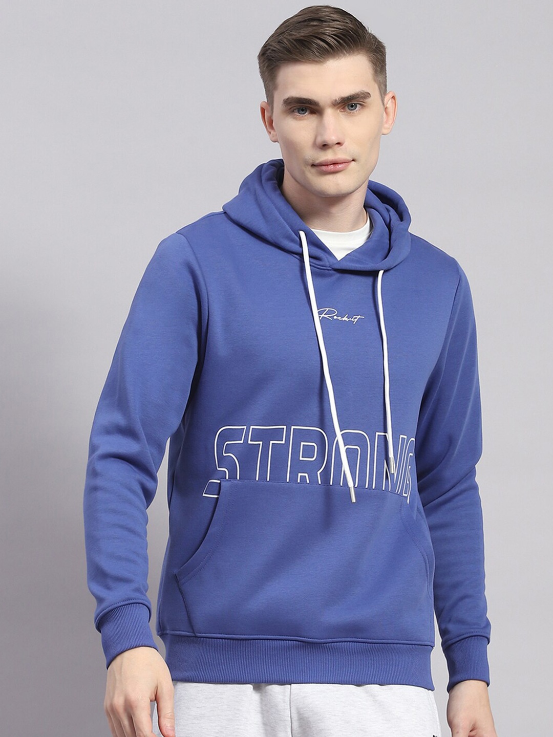 

rock.it Typography Printed Hooded Pullover, Blue
