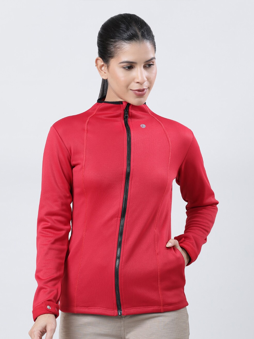 

Lovable Sport Mock Collar Sporty Jacket, Red