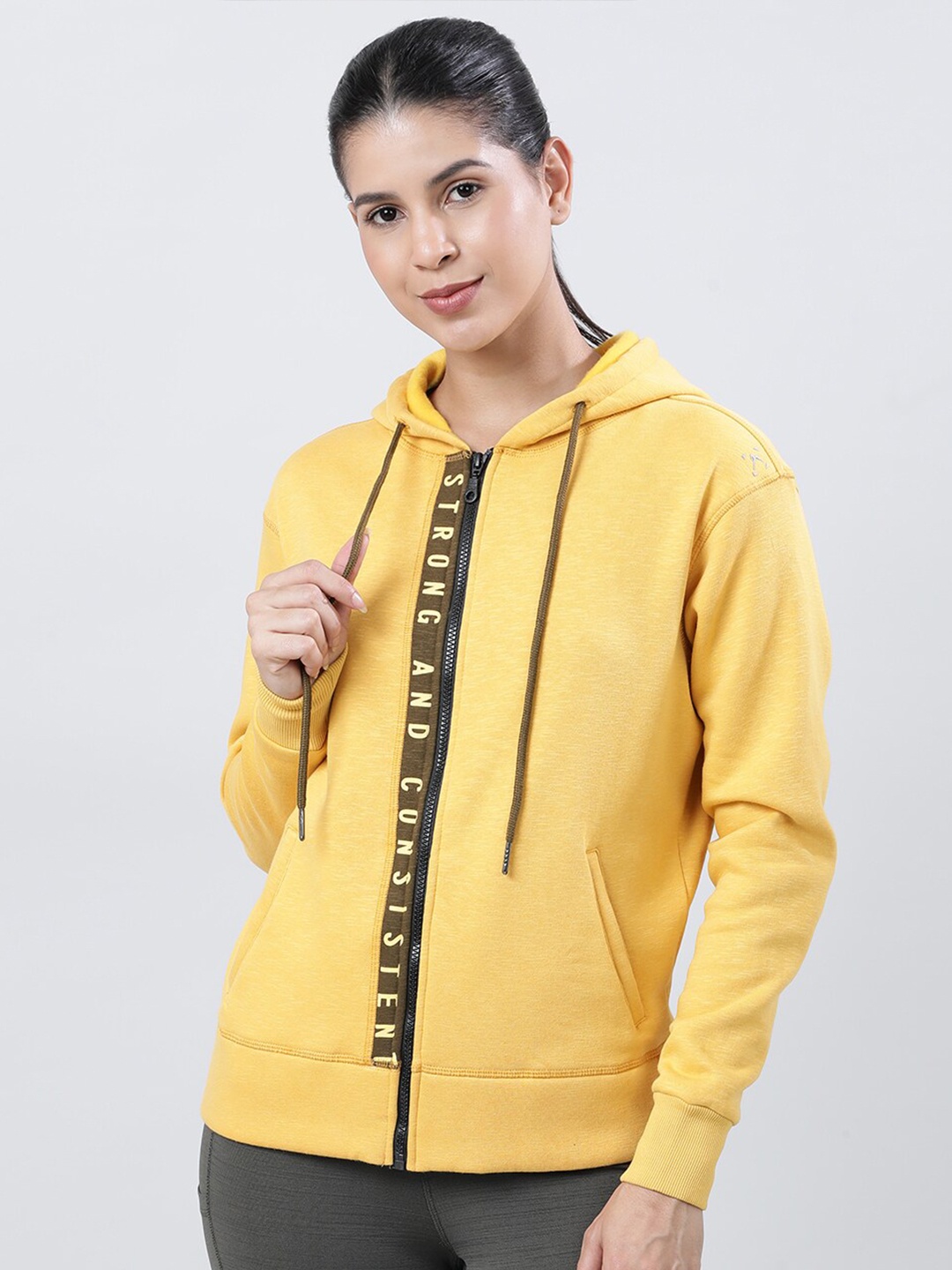 

Lovable Sport Typography Printed Hooded Sporty Jacket, Mustard