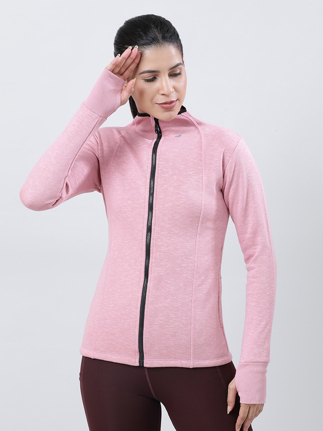 

Lovable Sport Mock Collar Sporty Jacket, Pink