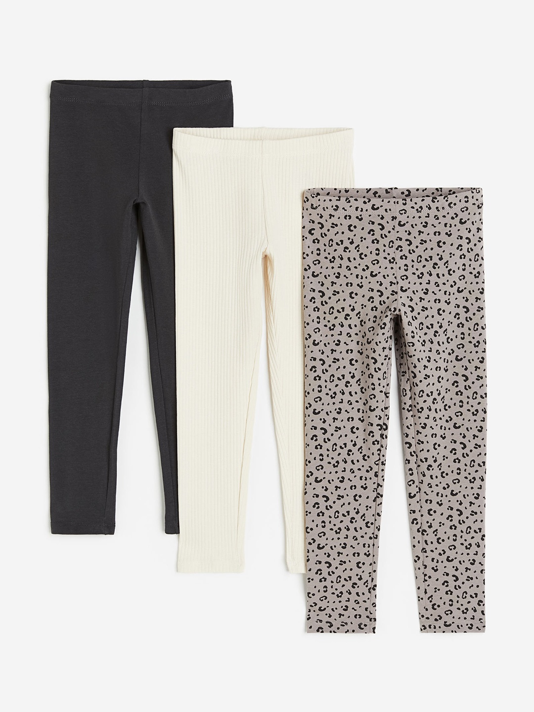 

H&M Girls 3-Pack Jersey Leggings, Black