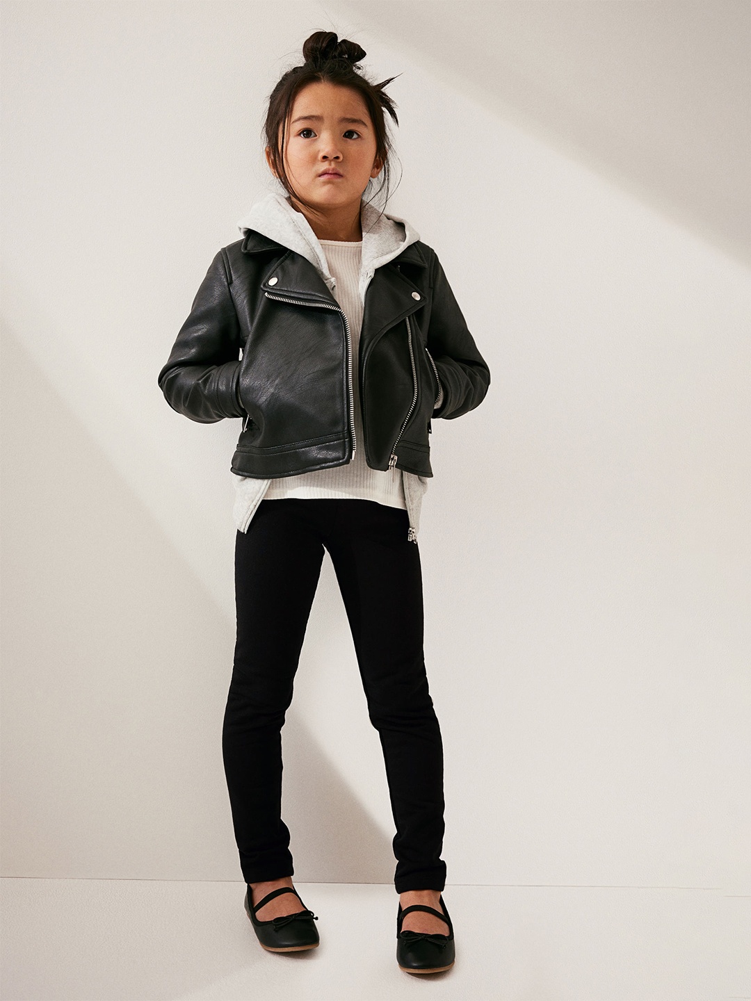 

H&M Girls Brushed-inside leggings, Black