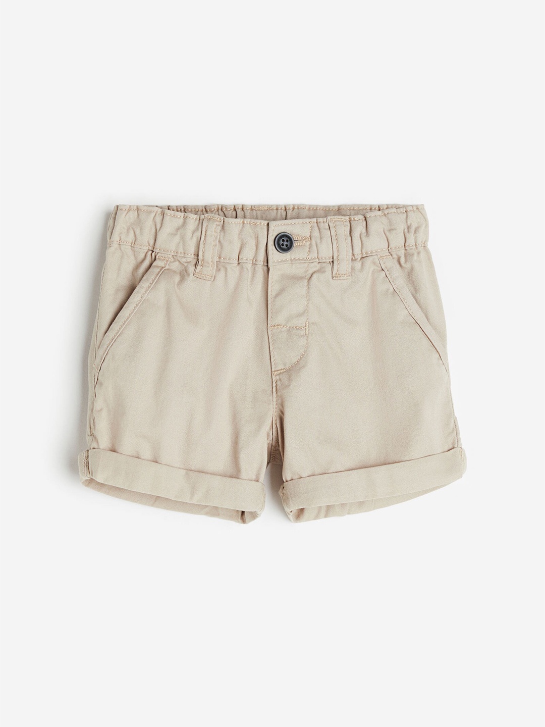 

H&M Boys Pure Cotton Mid-Rise Shorts, Beige