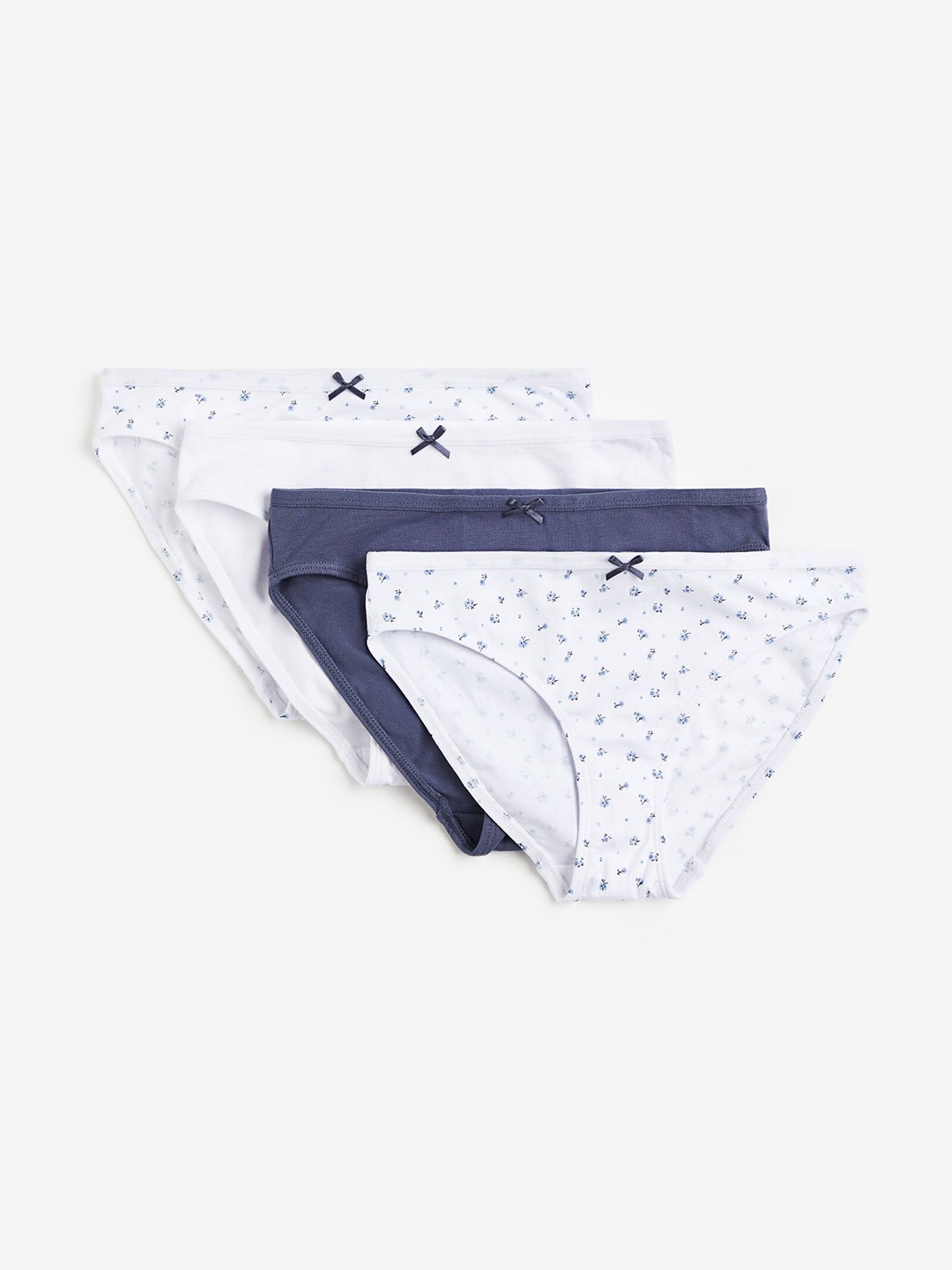 

H&M Girls 4-Pack Cotton Briefs, Blue
