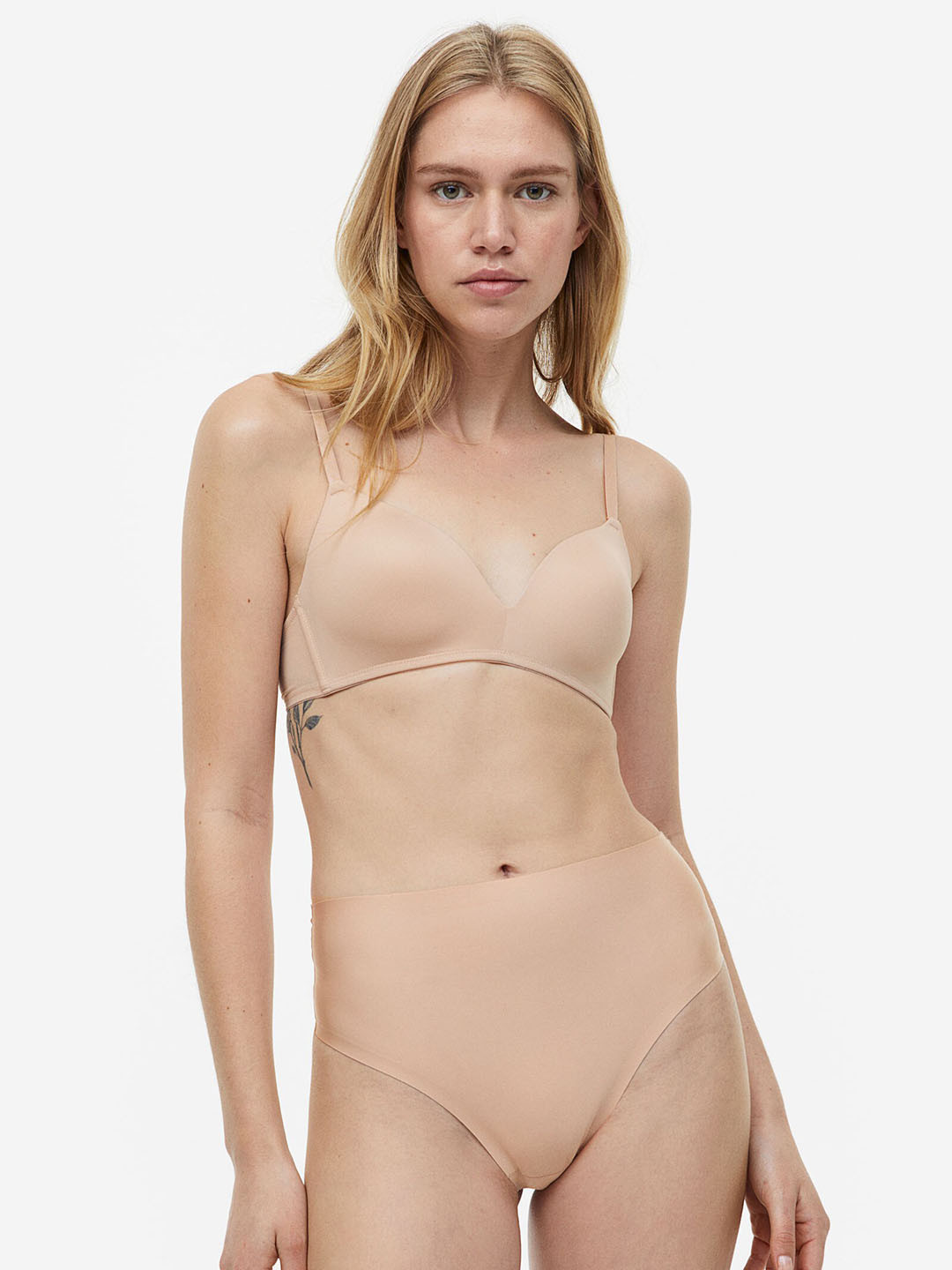 

H&M 2-Pack Invisible Light Shape Thong Briefs, Beige