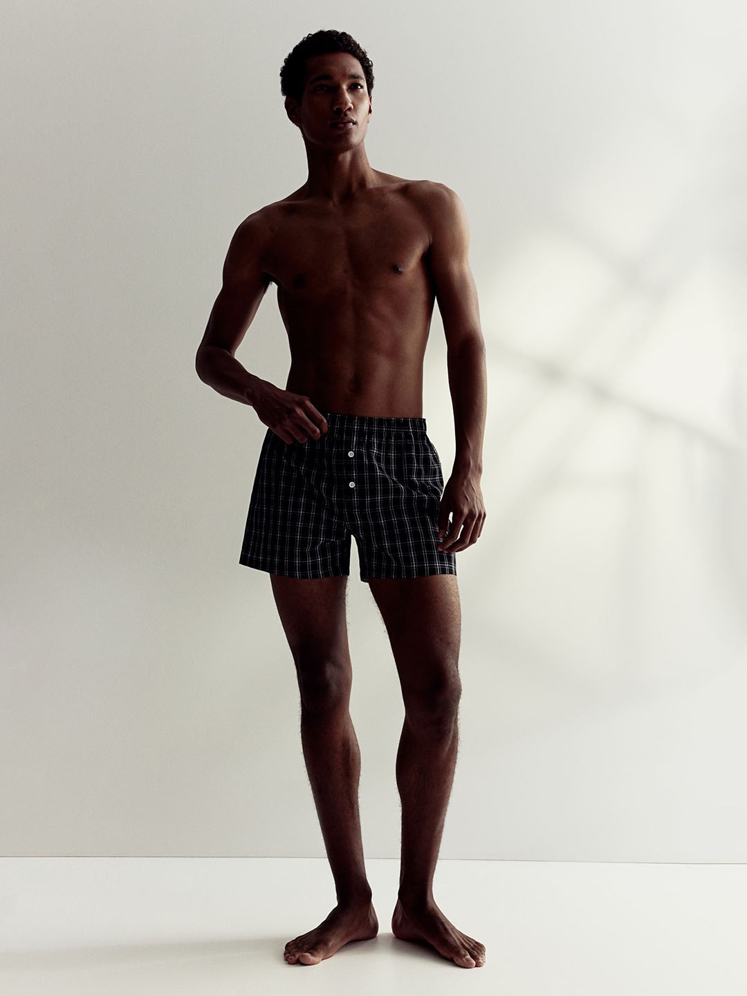

H&M 5-Pack Woven Cotton Boxer Shorts, Grey
