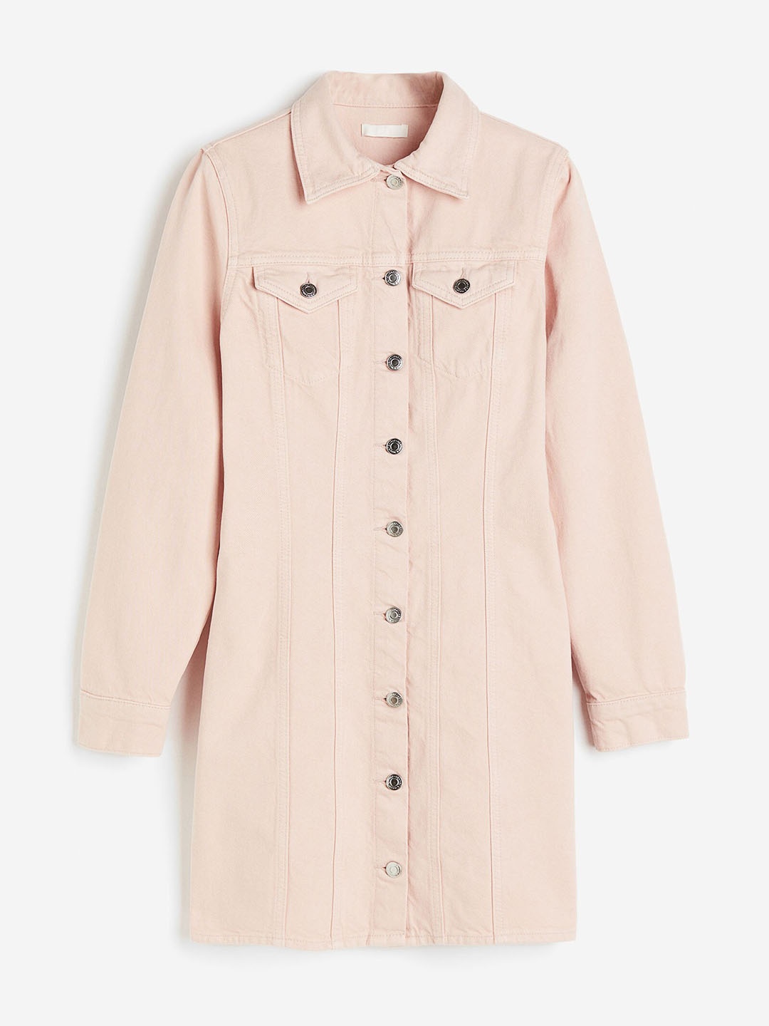 

H&M Cotton Denim Dress, Pink