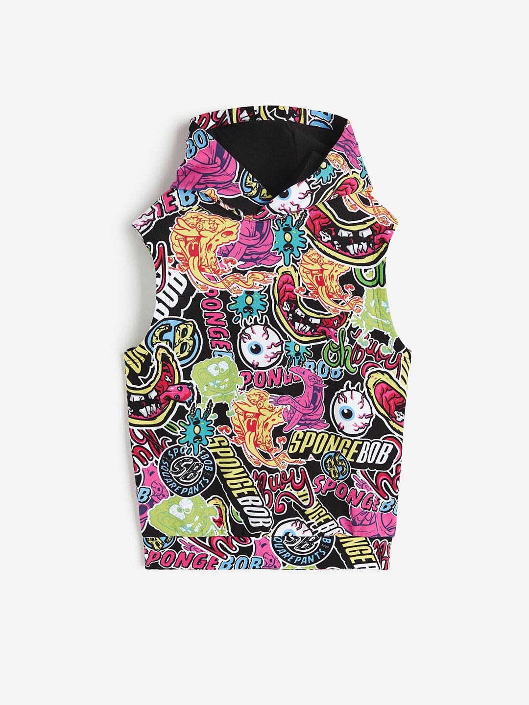 

H&M Boys Sleeveless Hoodie, Black