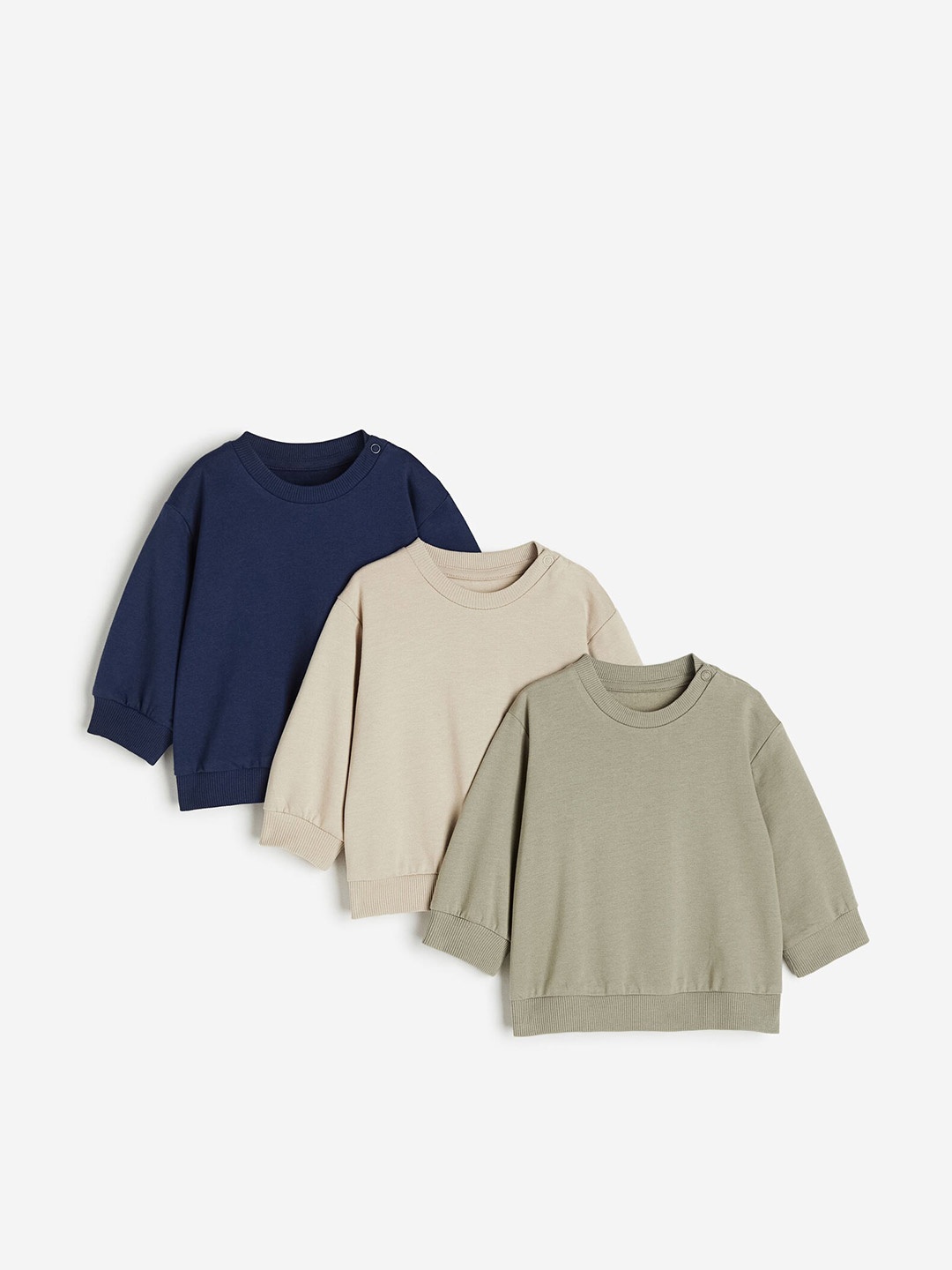 

H&M Infant Boys Pack Of 3 Cotton Sweatshirts, Green