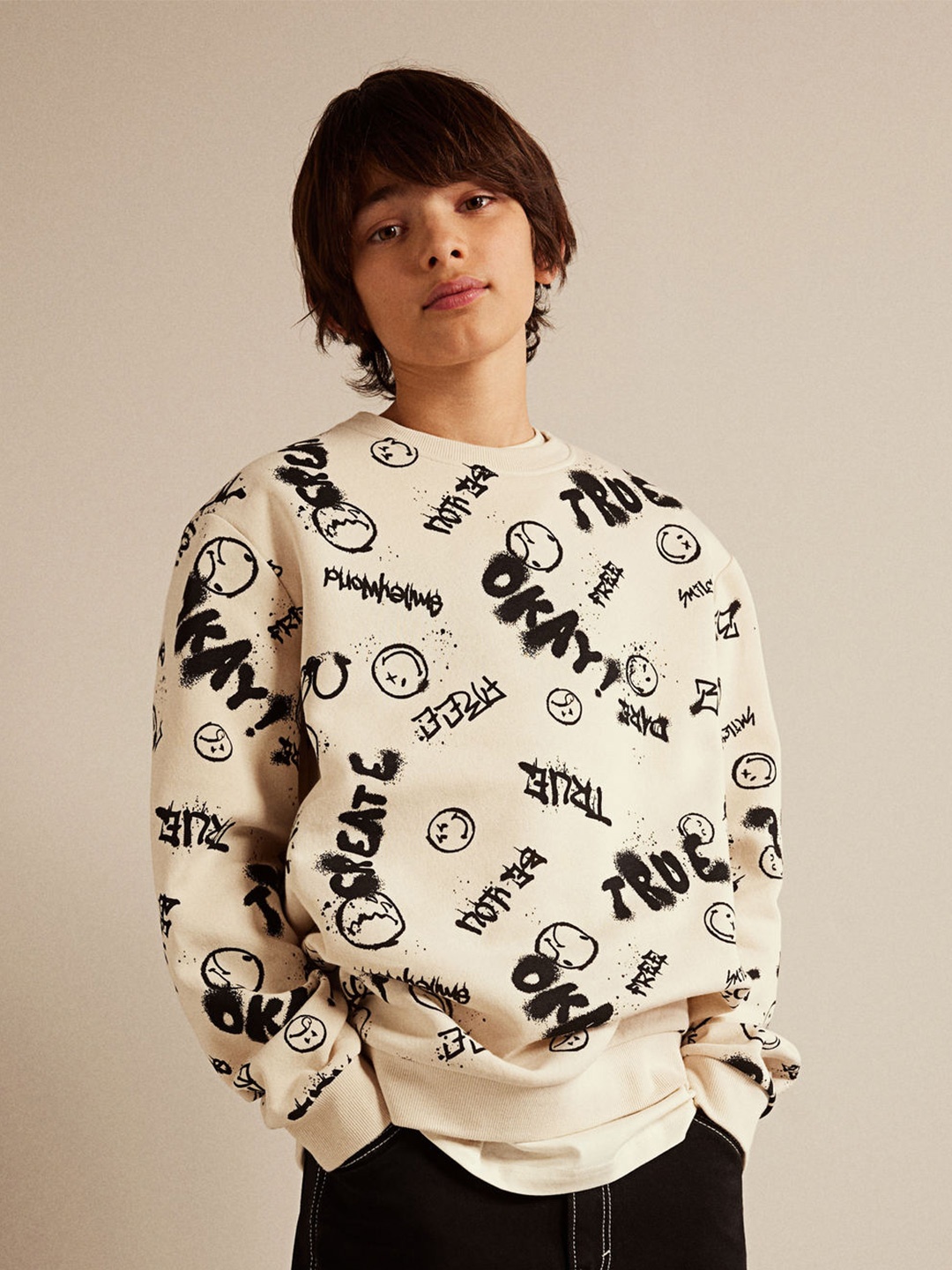 

H&M Boys Printed Sweatshirts, Beige