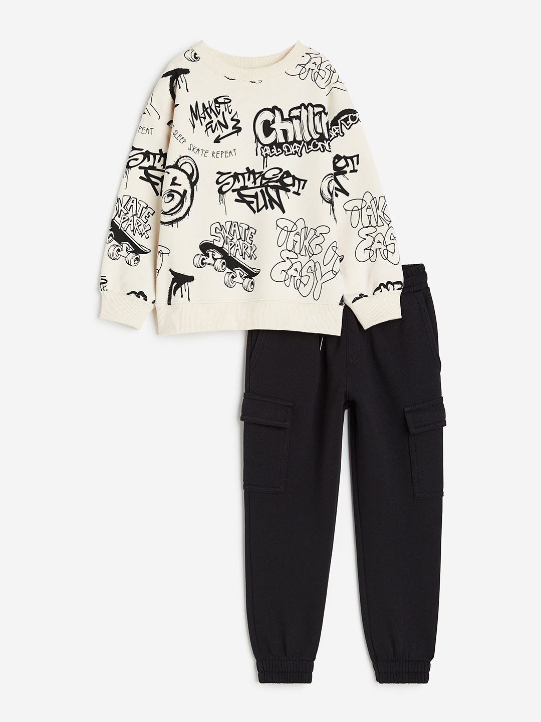 

H&M Boys 2-Piece Sweatshirt Set, White