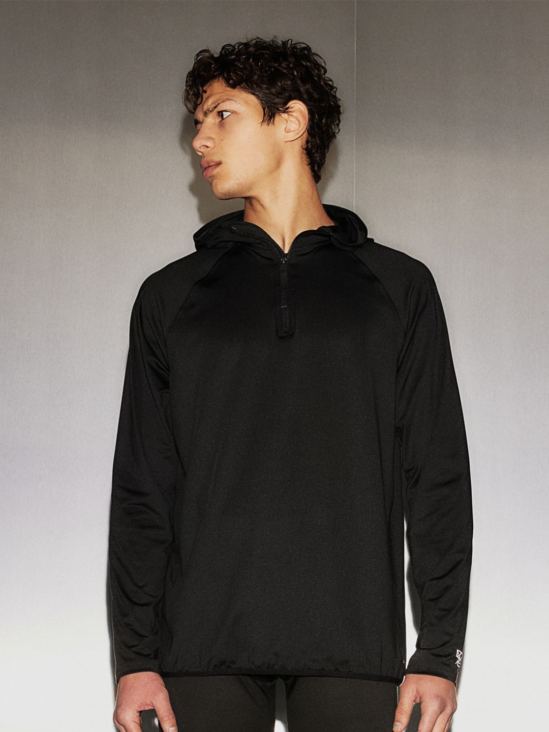 

H&M DryMove Zip-Top Sports Hoodie, Black