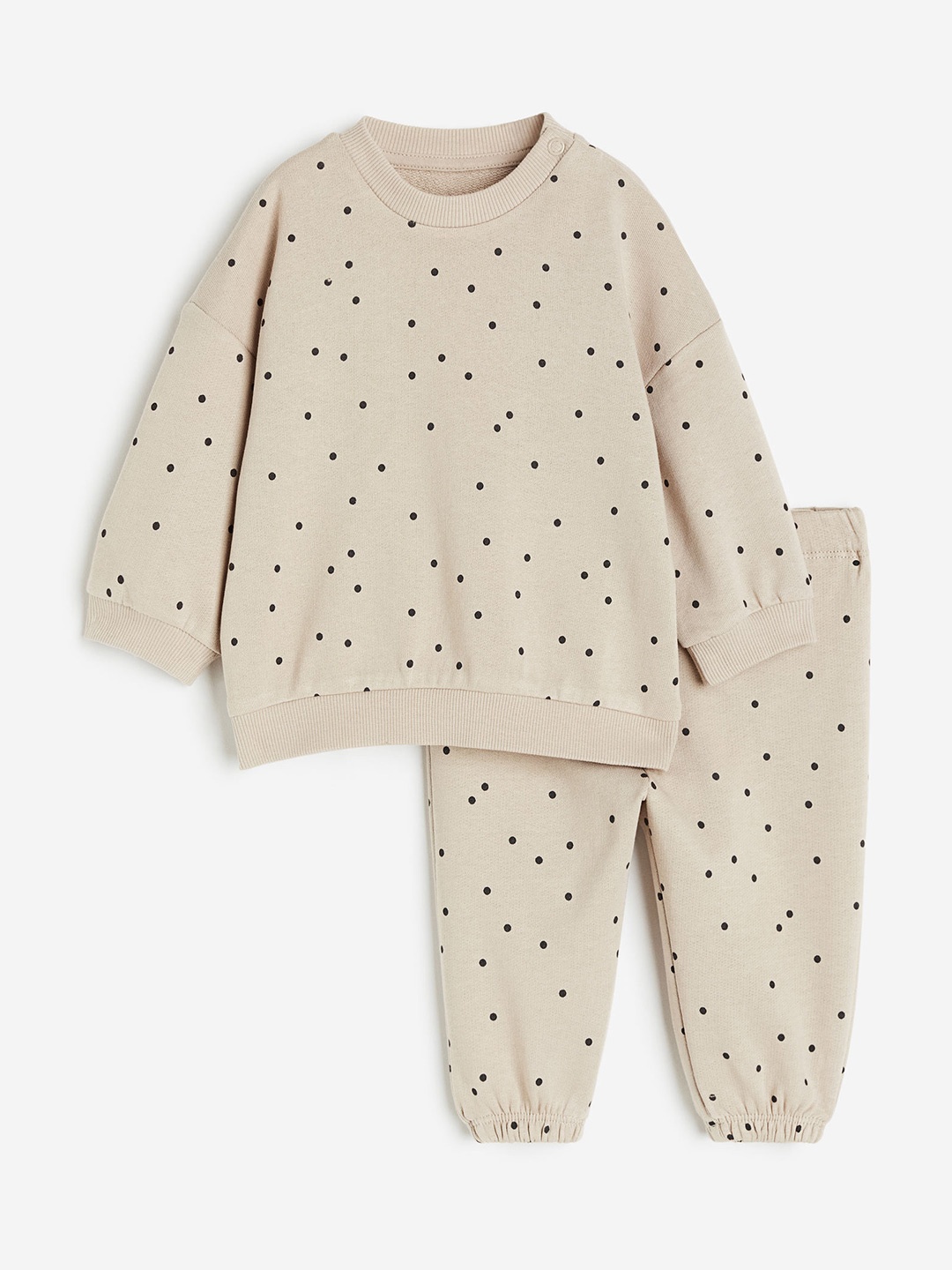 

H&M Boys Pure Cotton 2-Piece Sweatshirt Set, Beige