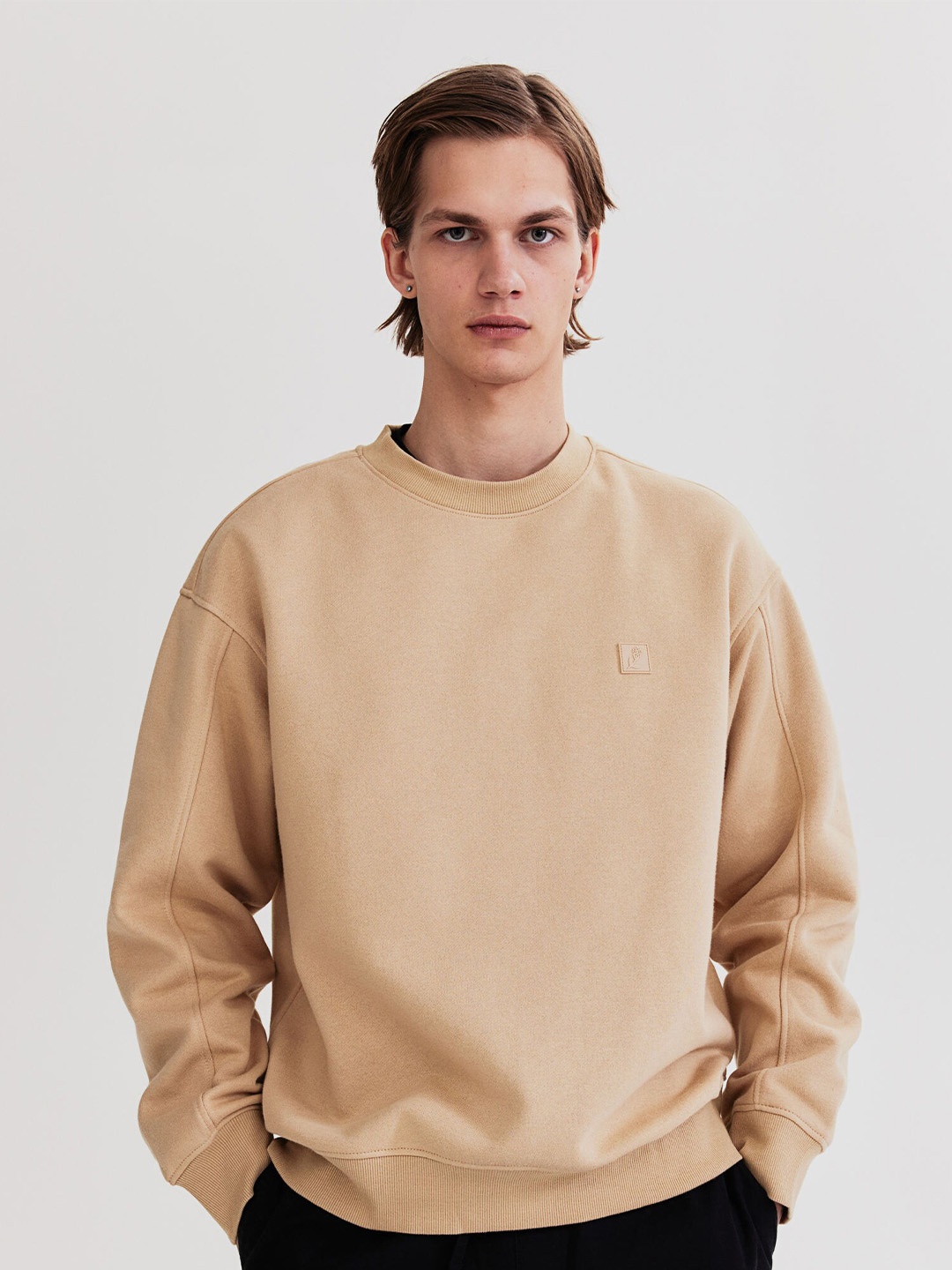 

H&M Relaxed Fit Applique Sweatshirt, Beige