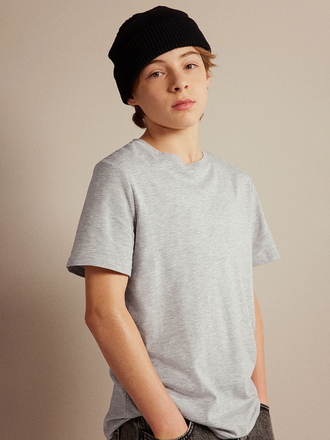 

H&M Boys Cotton T-shirt, Grey