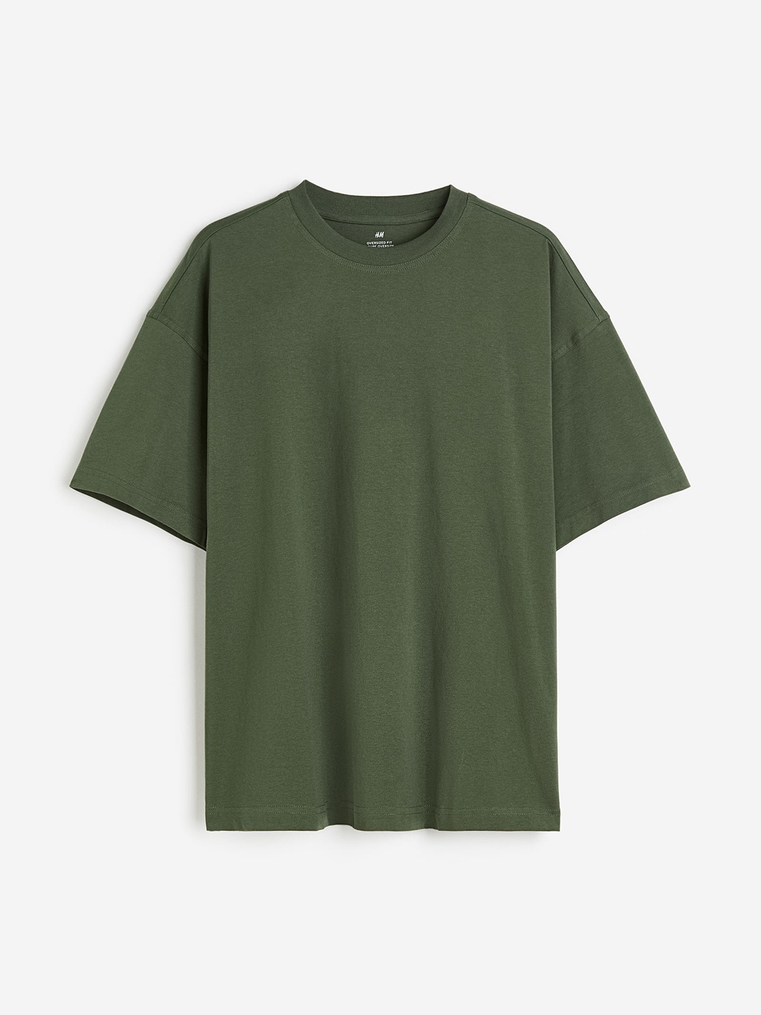 

H&M Men Pure Cotton Oversized Fit T-shirt, Green