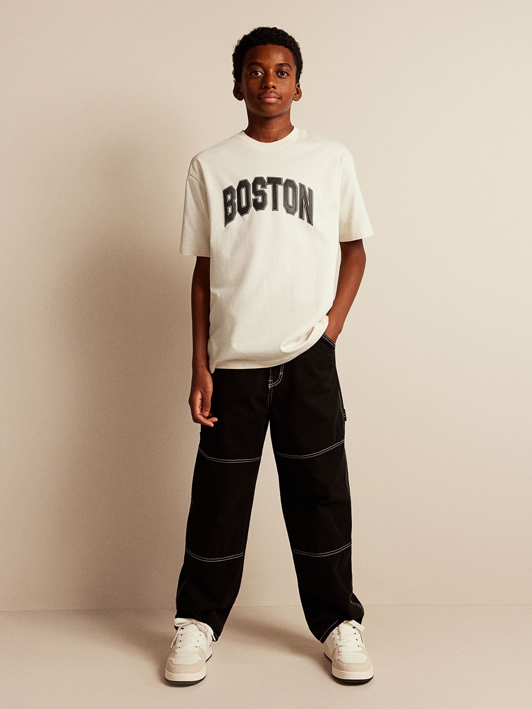 

H&M Boys Cotton Jersey T-shirt, White