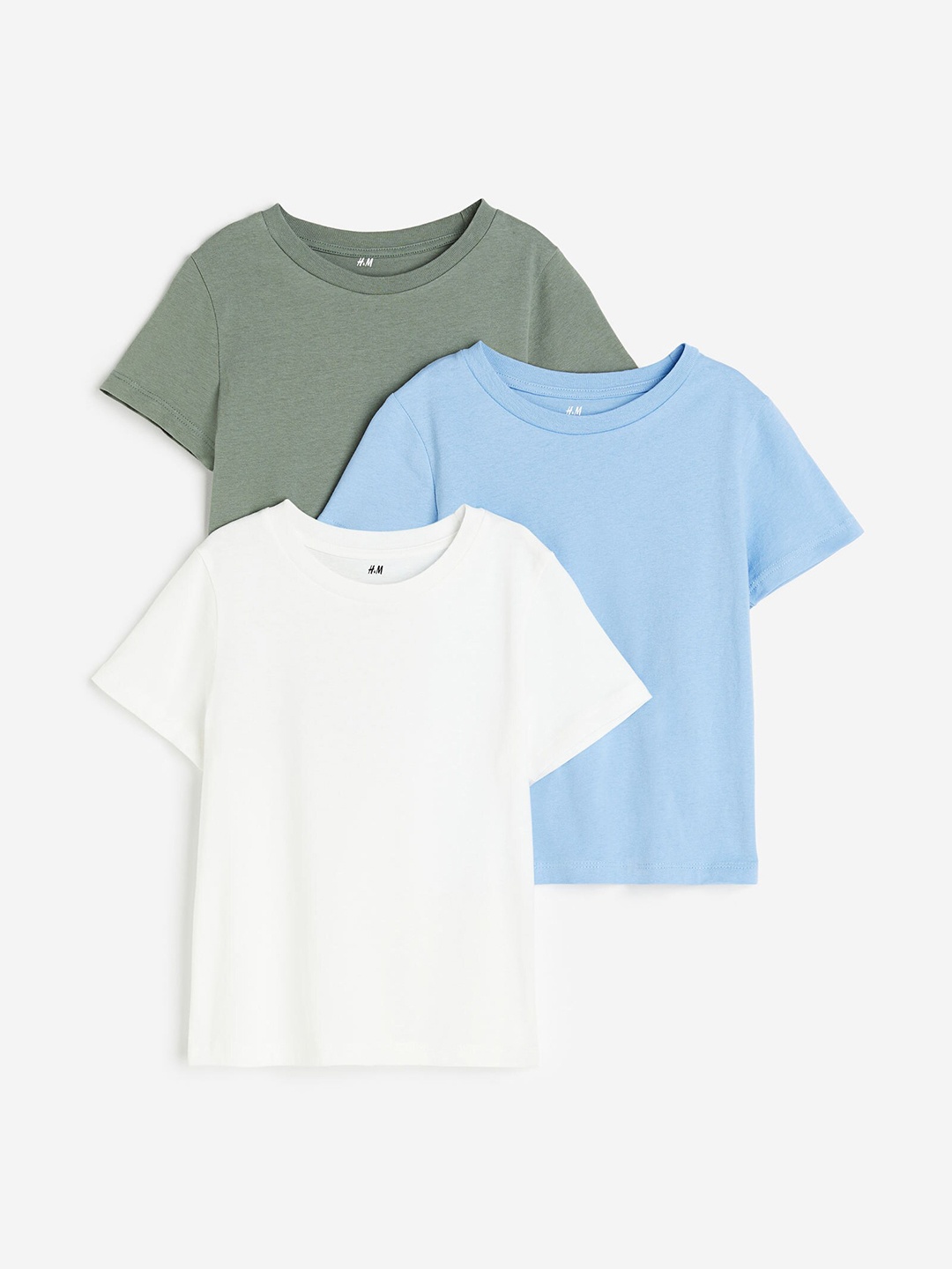 

H&M Boys 3-Pack Cotton T-shirts, Blue